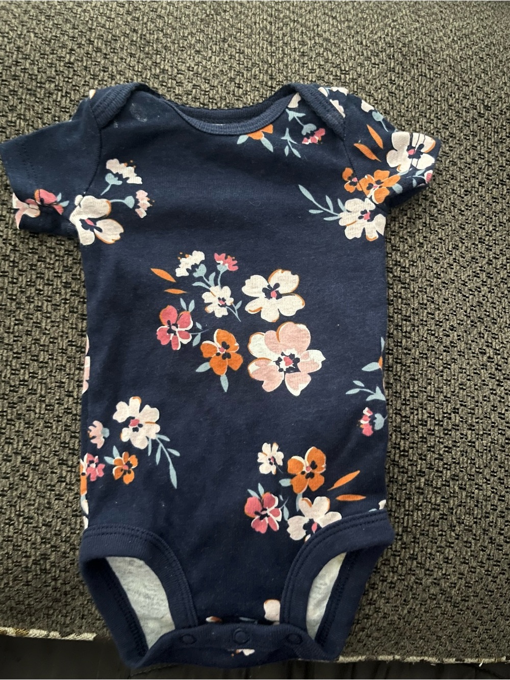 Baby Floral Navy One-Piece Bodysuit